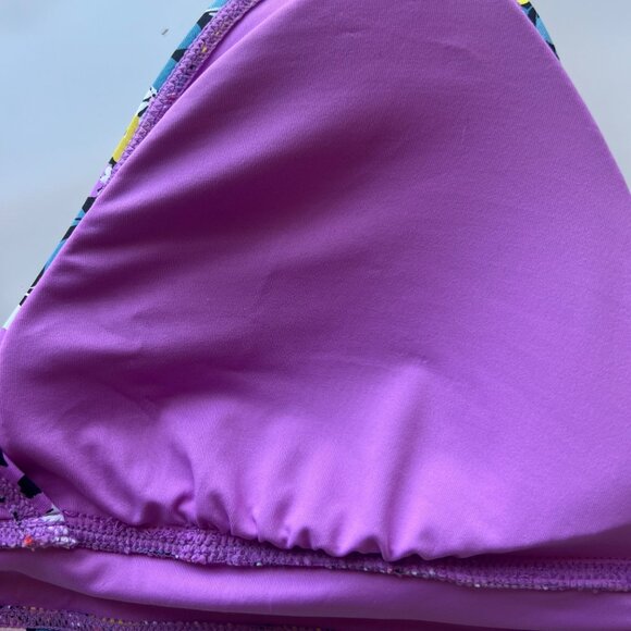 Anne Cole Floral Halter Bikini Top w/ Removable Pads & Adjustable Back Closure - Picture 5 of 6